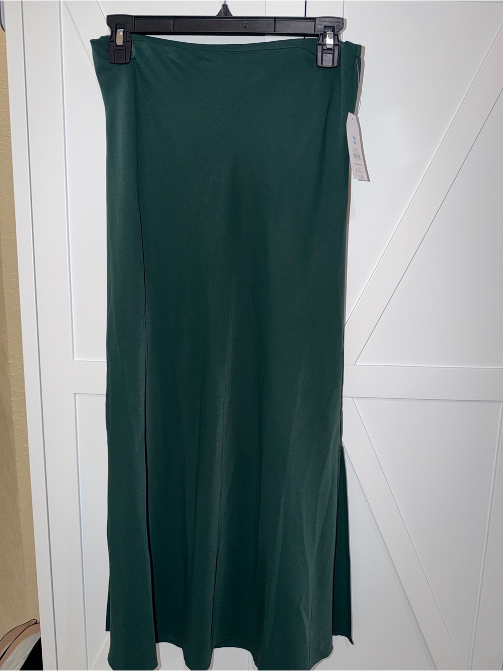 NWT Time and Tru Emerald Green Satin Maxi Skirt